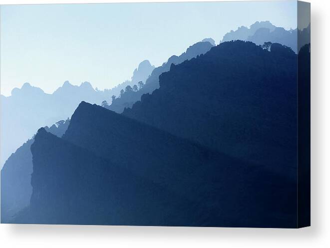 Scenics Canvas Print featuring the photograph Sunbeams On Mountain Summits, Bavella by Sami Sarkis