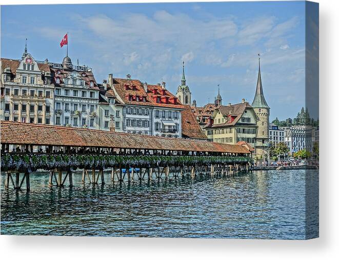 Lucerne Canvas Print featuring the photograph Sunny afternoon in Lucerne by Patricia Caron