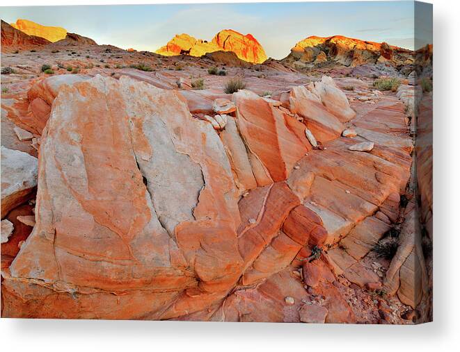 Valley Of Fire State Park Canvas Print featuring the photograph Sunrise on Valley of Fire State Park by Ray Mathis