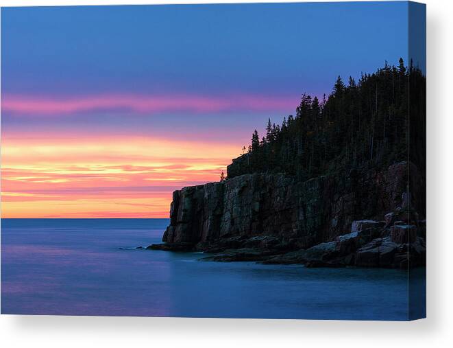 Maine Canvas Print featuring the photograph Sunrise - Otter Cliff by Dennis Kowalewski