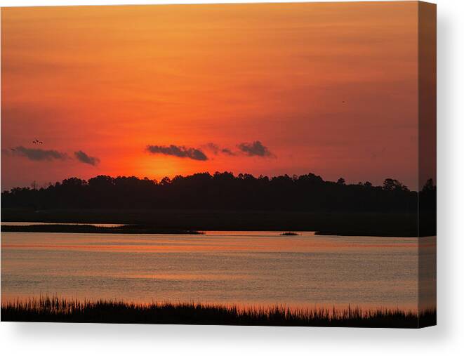 Murrells Inlet Canvas Print featuring the photograph Sunrise Over Drunken Jack Island by D K Wall