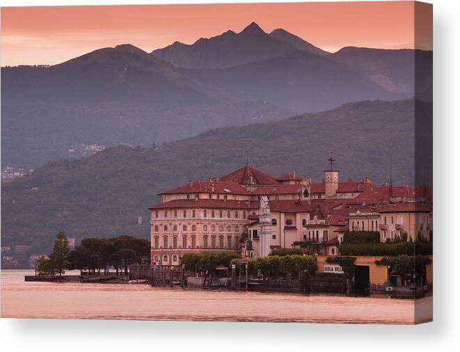Scenics Canvas Print featuring the photograph Sunrise, Palazzo Borromeo, Isola Bella by Walter Bibikow