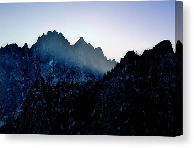 Sunrise Canvas Print featuring the photograph Sunrise through the Cracks Washington Pass by Scenic Edge Photography