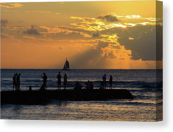 Sunset Canvas Print featuring the photograph Sunset on a Perfect Day by Briand Sanderson