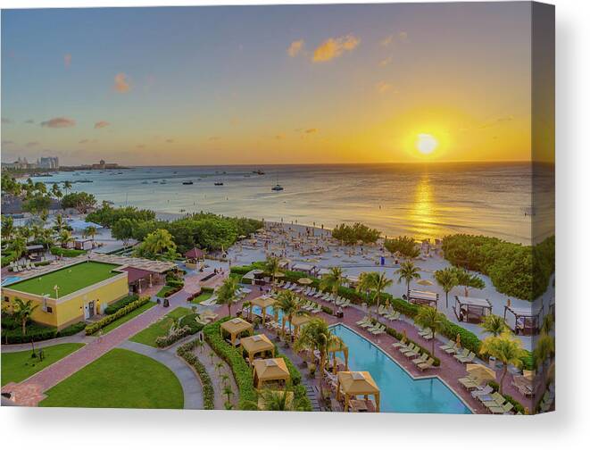 Aruba Canvas Print featuring the photograph Sunset Over Aruba by Scott McGuire