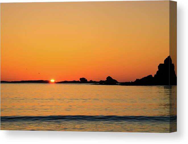 Cliffs Canvas Print featuring the photograph Sunset over Sunset Bay, Oregon 4 by Dawn Richards