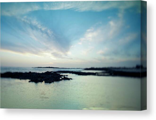 Scenics Canvas Print featuring the photograph Sunset Over The Ocean by Tjasam