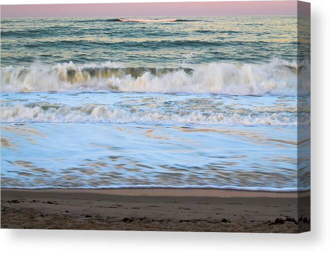 Seaside Canvas Print featuring the photograph Sunset Wave 17 Vero Beach Florida by T Lynn Dodsworth