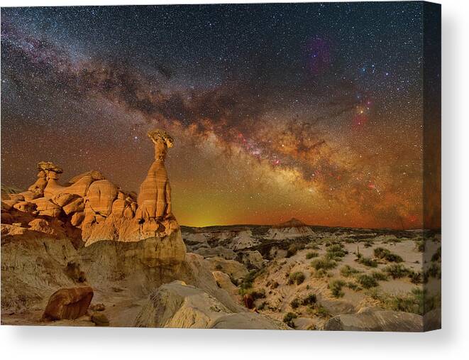 Astronomy Canvas Print featuring the photograph Supporting the Galaxy by Ralf Rohner