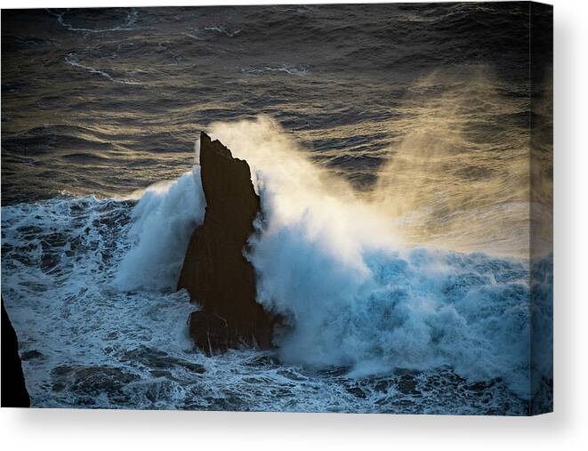 Iceland Canvas Print featuring the photograph Surf at Sunset by Mark Hunter