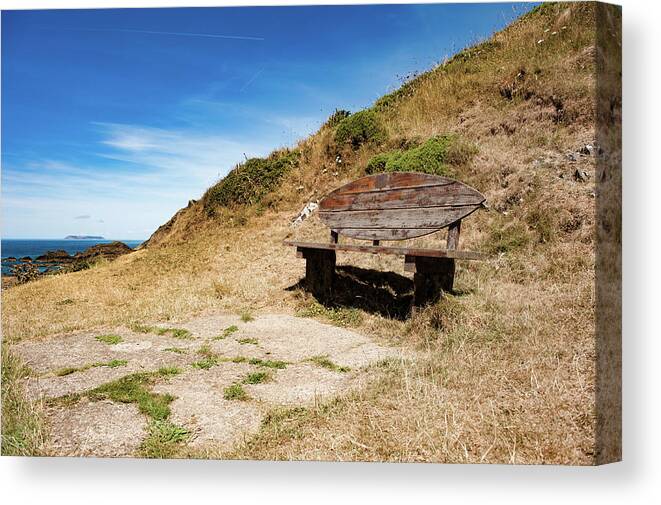 Bench Canvas Print featuring the photograph Surfer's Bench by Helen Jackson