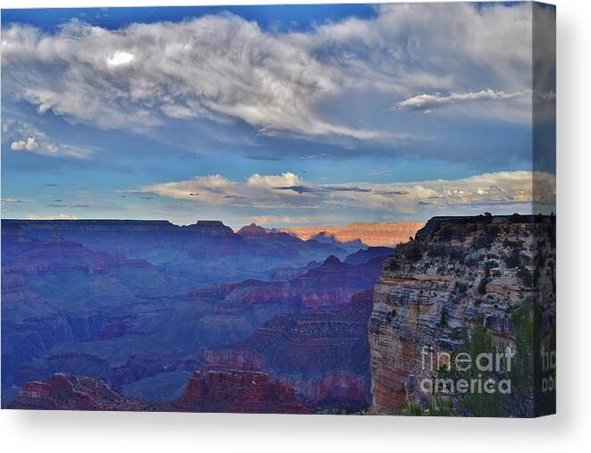 Grand Canyon National Park Canvas Print featuring the photograph Surreal Canyon Clouds by Janet Marie