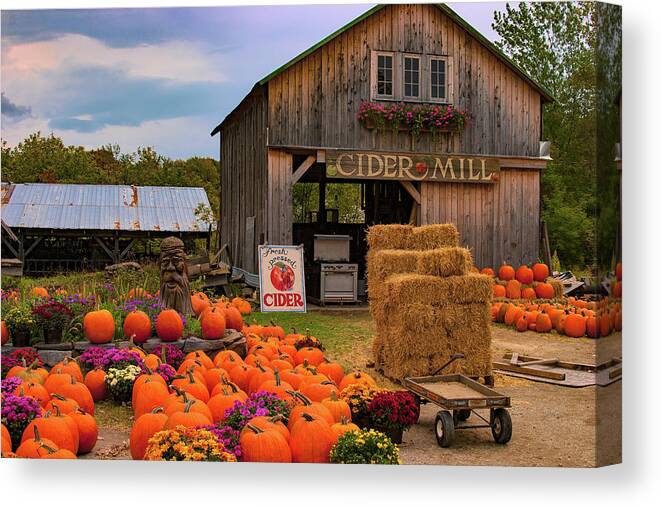 New England Mill Canvas Print featuring the photograph Swanton Vermont farmstand by Jeff Folger
