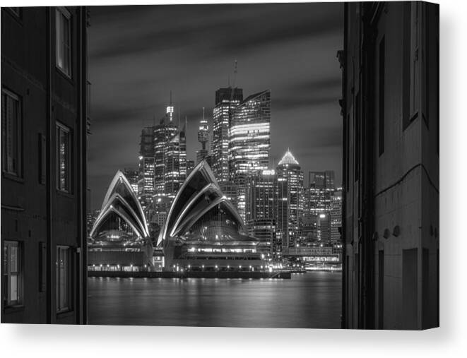 Cityscape Canvas Print featuring the photograph Sydney Opera by Byeeye