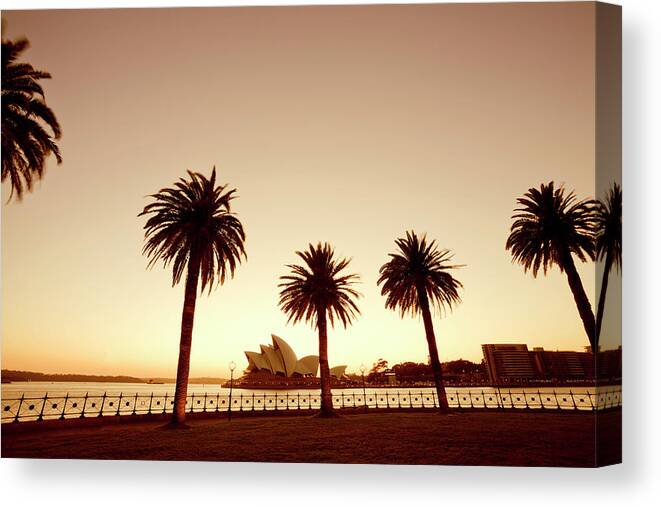 Tranquility Canvas Print featuring the photograph Sydney Opera House Shot From Public by Michael Dunning