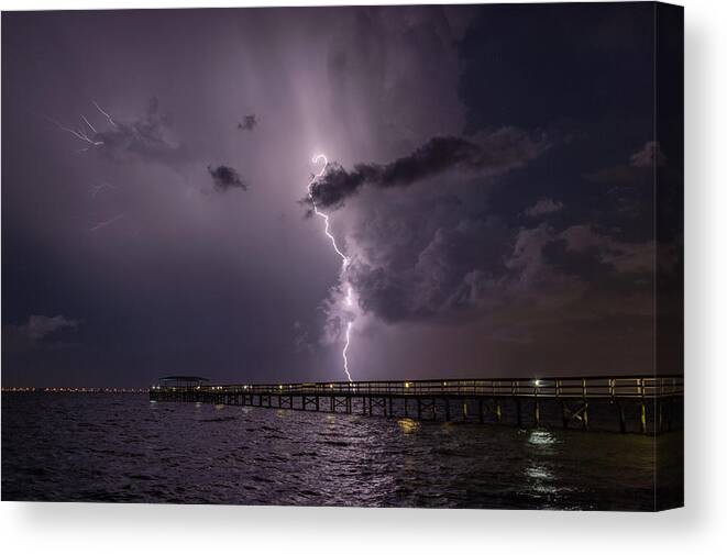 Clouds Canvas Print featuring the photograph Tampa Bay Lightning by Joe Leone