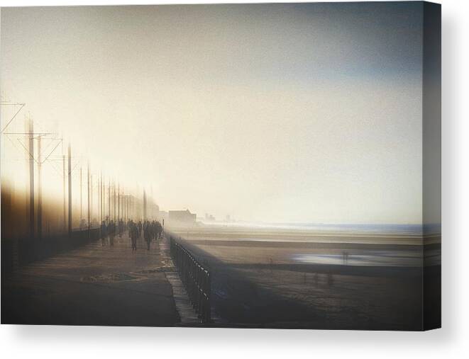 Seaside Canvas Print featuring the photograph That Singular Moment When Today Turns Into Yesterday by Bruno Flour