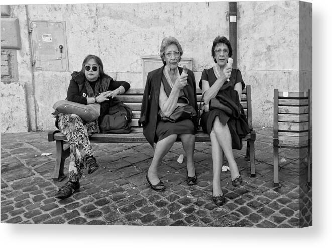 Italy Canvas Print featuring the photograph The Bench by Lorenzo Grifantini