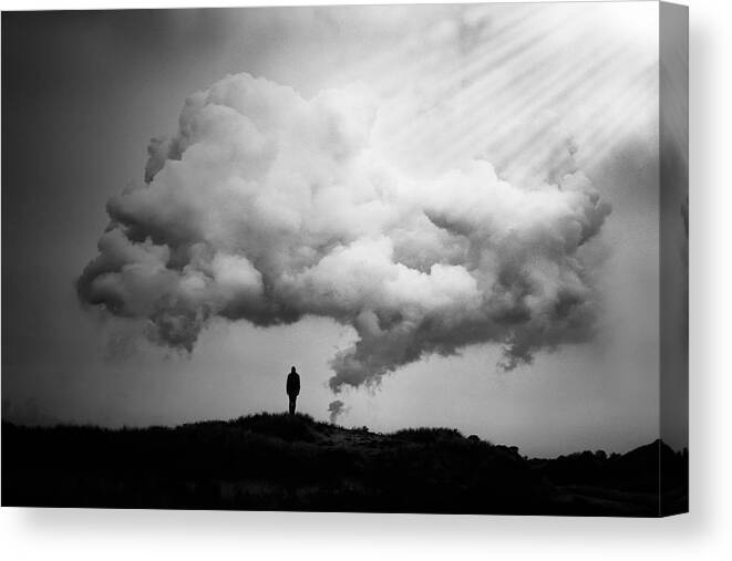 Cloud Canvas Print featuring the photograph The Cloud by Mirjam Delrue