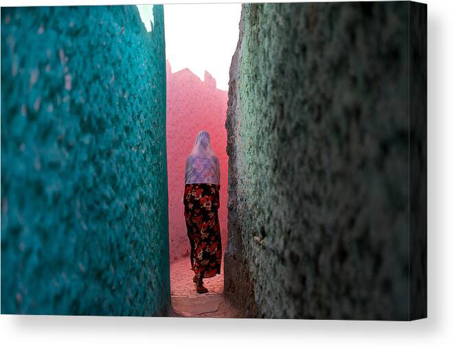 Woman Canvas Print featuring the photograph The Colours Of Harar by Trevor Cole