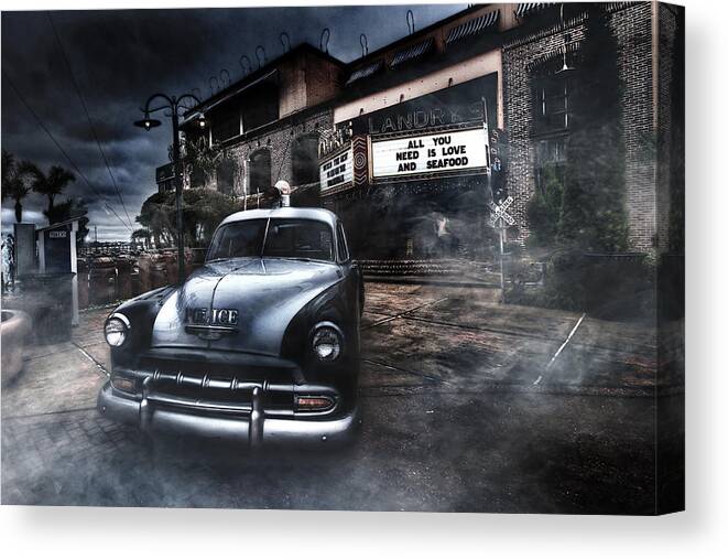 Police Canvas Print featuring the photograph The Crime Scene by Eliran Perez
