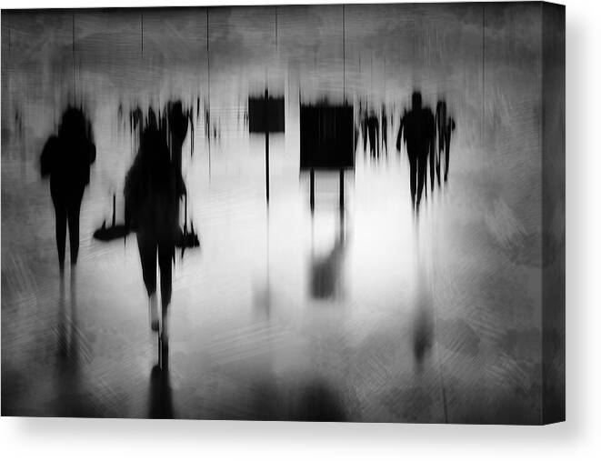 Street Canvas Print featuring the photograph The Crowd by Marc Huybrighs