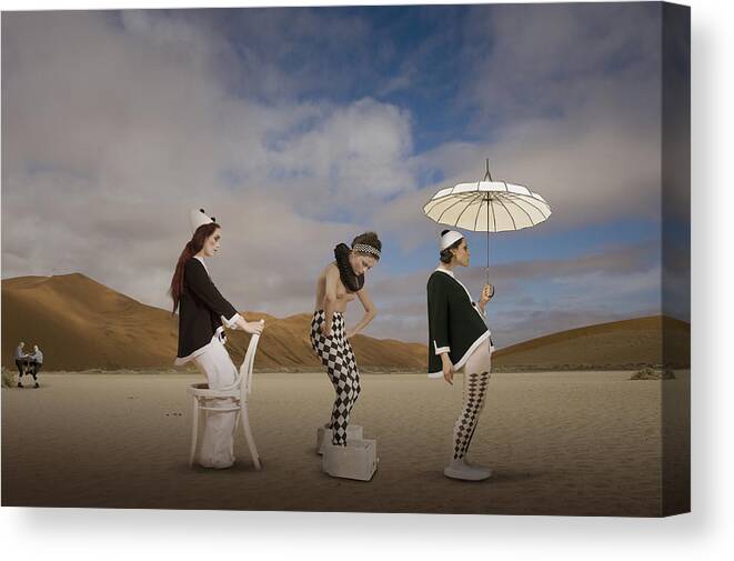 Humour Canvas Print featuring the photograph The Diffucult Rise by Christine Von Diepenbroek