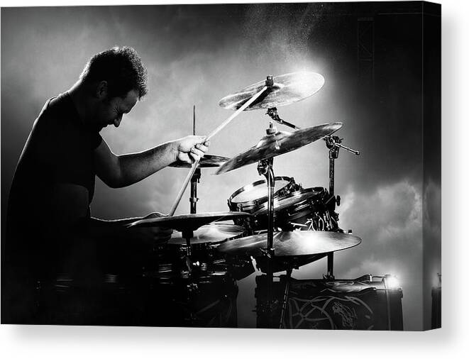 Drummer Canvas Print featuring the photograph The Drummer by Johan Swanepoel