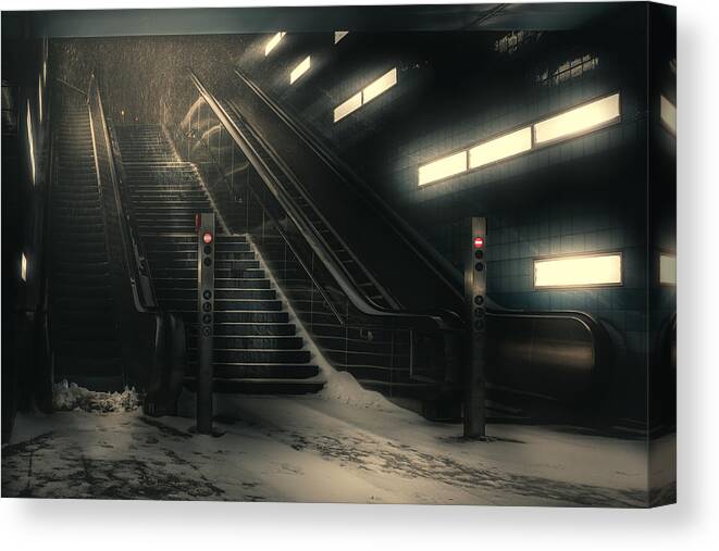 Train Canvas Print featuring the photograph The End Is Near by Hatcat Photography