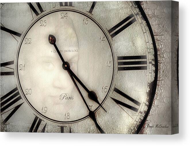 Clock Canvas Print featuring the digital art The Face of Time by Pennie McCracken
