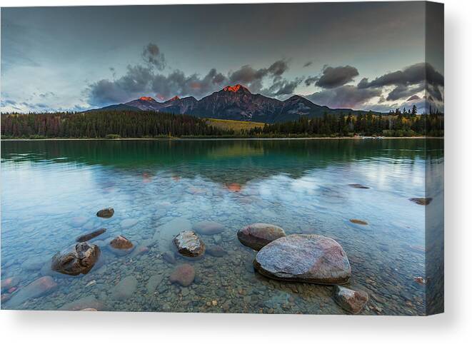 Banff Canvas Print featuring the photograph The First Light by David Hua