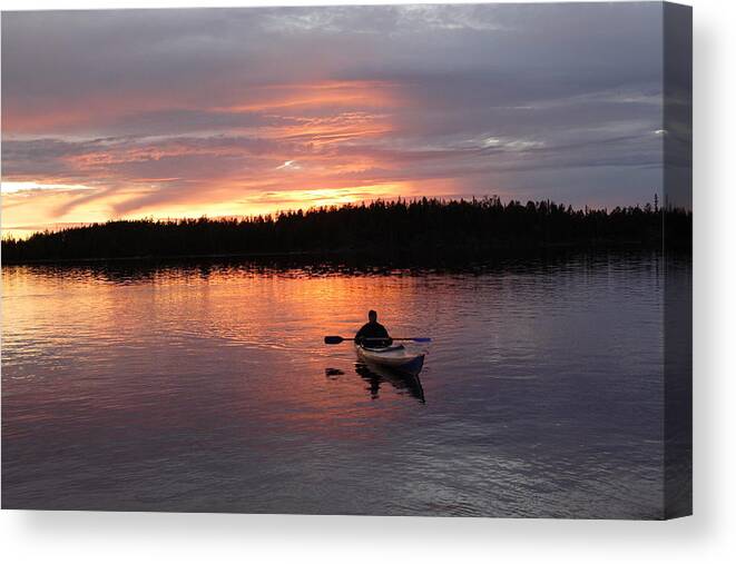 Orange Color Canvas Print featuring the photograph The Fisherman by Inok