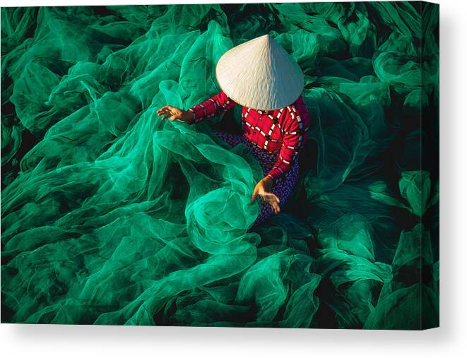 Asia Canvas Print featuring the photograph The Fishing Net by Patrick Foto
