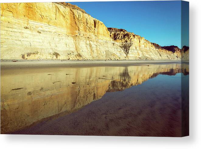 The Golden Bluffs At Torrey Pines 3 Canvas Print featuring the photograph The Golden Bluffs At Torrey Pines 3 by Joseph S Giacalone