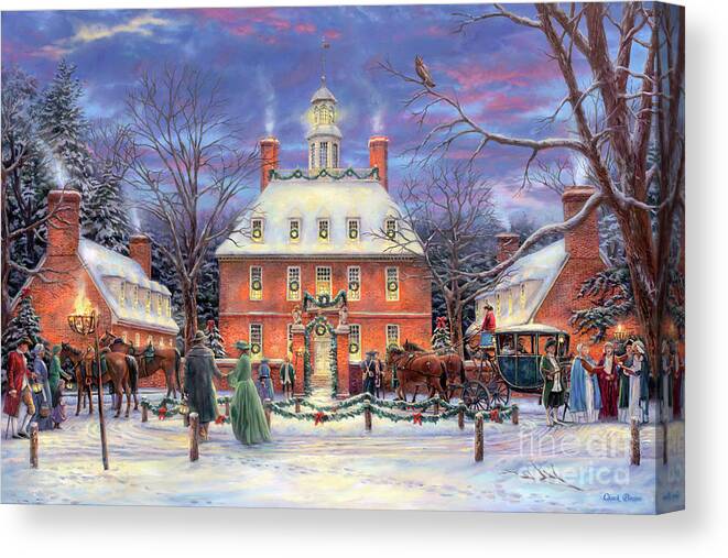 Williamsburg Canvas Print featuring the painting The Governor's Party by Chuck Pinson