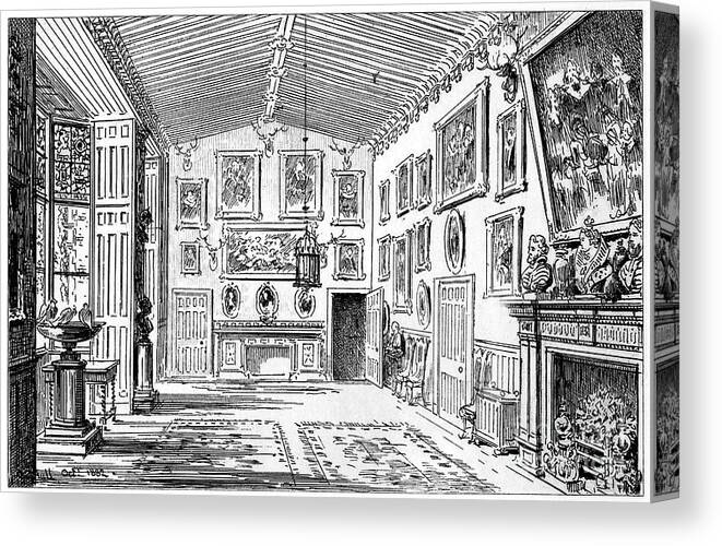 Scenics Canvas Print featuring the drawing The Great Hall Of Charlecote Park by Print Collector