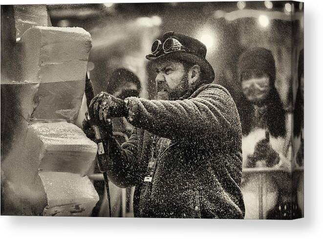 Ice Artist Canvas Print featuring the photograph The Master Of Ice by Maksim Sokolov