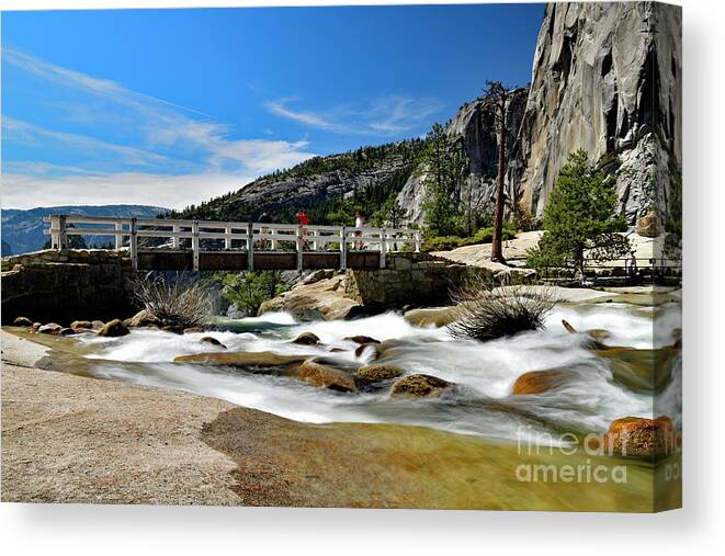 Merced River Canvas Print featuring the photograph The Merced River at Yosemite by Amazing Action Photo Video