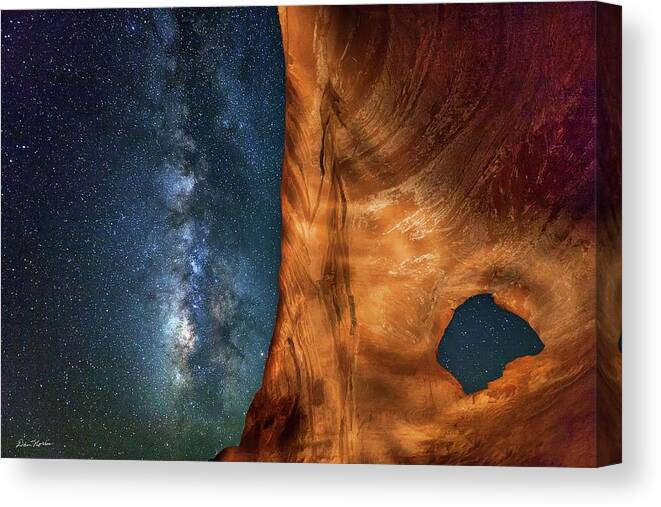 Alcove Canvas Print featuring the photograph The Milky Way and the arch at Looking Glass Rock by Dan Norris