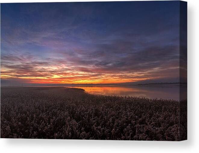 Fjord Canvas Print featuring the photograph The Morning Silence. by Leif Løndal