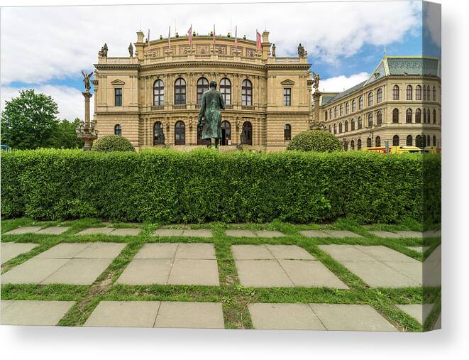 Water Canvas Print featuring the photograph The National Theatre In Prague by Tamboly Photodesign