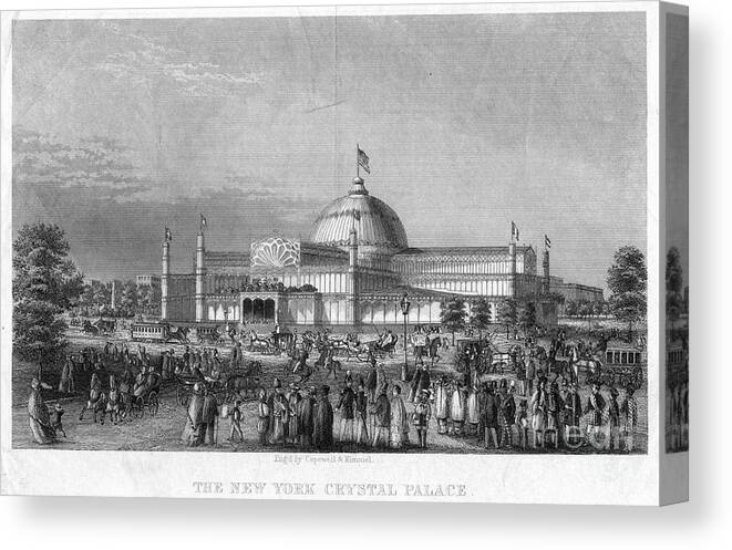 Event Canvas Print featuring the drawing The New York Crystal Palace, 19th by Print Collector