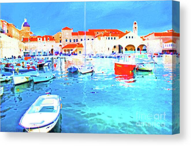 Croatia Canvas Print featuring the photograph The Old Harbor by Becqi Sherman