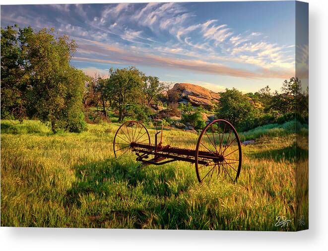Old Mower Canvas Print featuring the photograph The Old Hay Rake by Endre Balogh