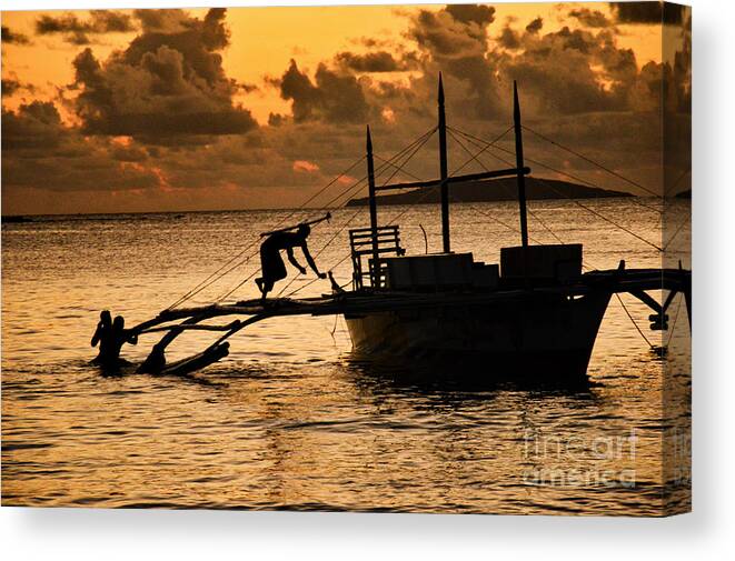 Sea Canvas Print featuring the photograph The playing sailors by Yavor Mihaylov
