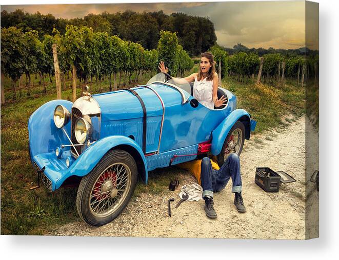 Oldies Canvas Print featuring the photograph The Pleasures Of Mechanics by Manu Allicot