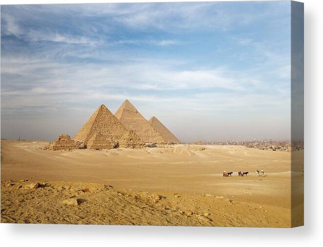 Unesco Canvas Print featuring the photograph The Pyramids, Giza, Cairo, Egypt by Design Pics/deddeda