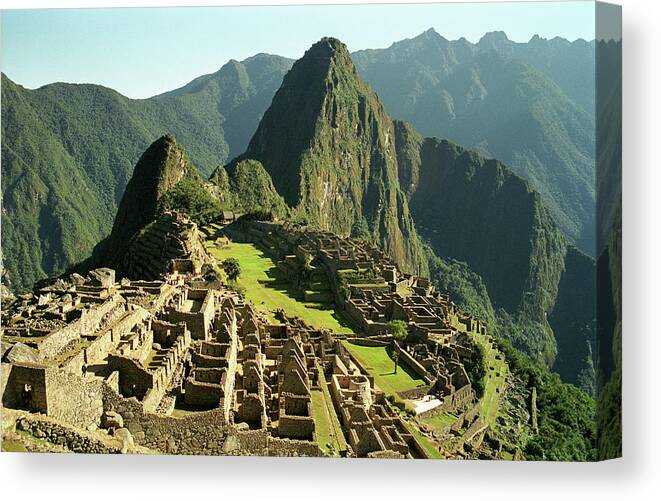 Machu Picchu Canvas Print featuring the photograph The Ruins Of Machu Picchu, Peru, Latin by Brian Caissie