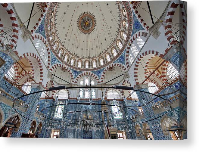 Tranquility Canvas Print featuring the photograph The Rustem Pasha Mosque by Izzet Keribar