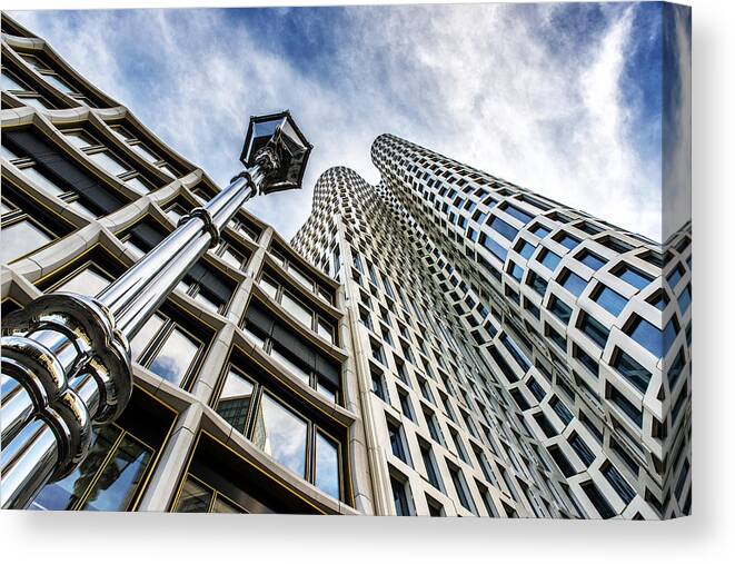 Architecture Canvas Print featuring the photograph The Shiny Lamppost by Gerard Jonkman